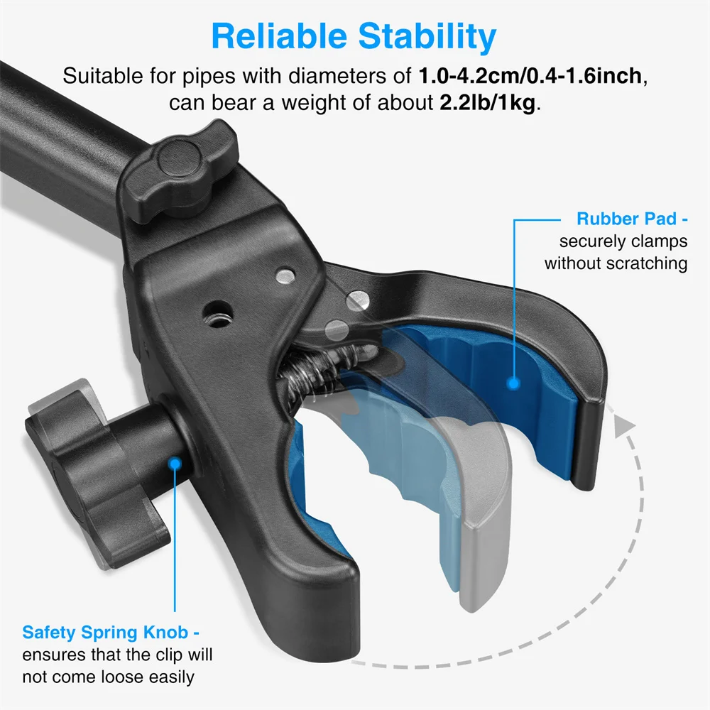 조정 가능한 태블릿 전화 스탠드 홀더 클립 매직 암 슈퍼 클램프 태블릿 홀더 iPad iPhone 4.7-13.5 인치 태블릿 및 스마트 폰