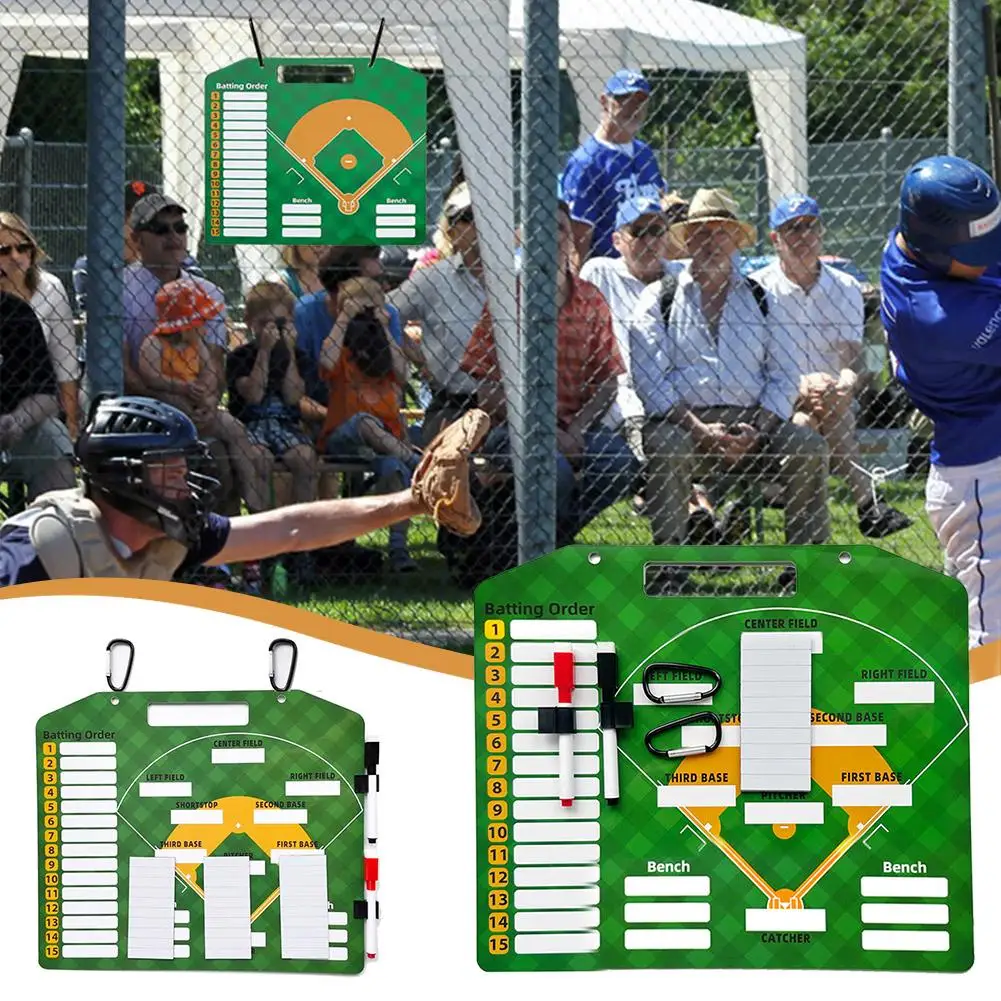 

2024 Baseball Trainer Clipboard Magnetic Dry Erase Board For Baseball Training Display PlayersPositions Court White Board V5D8