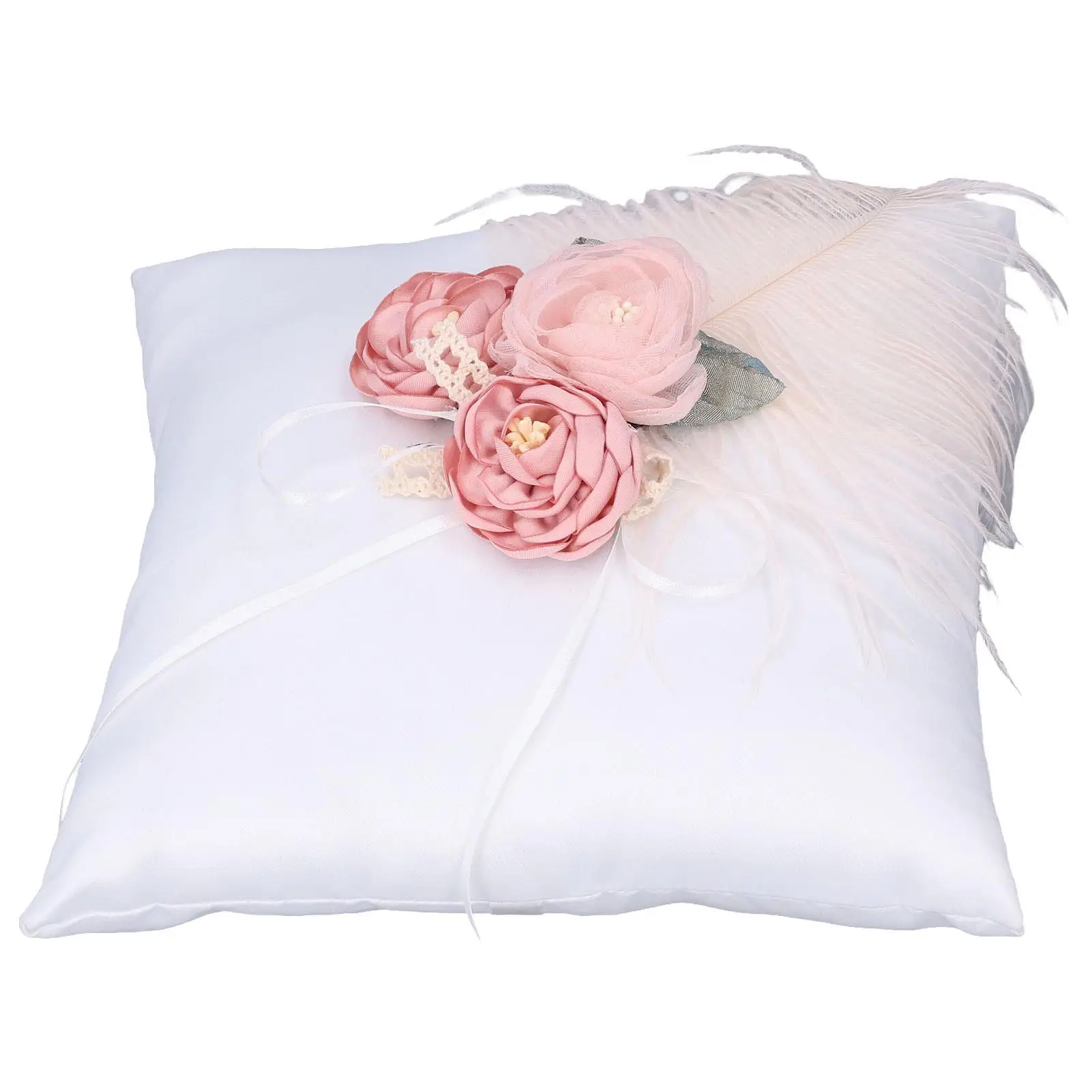 20cm White Heart-Shaped Camellia Pillow Cushion for Wedding, for party & Home Decor - DIY Holiday Supplies