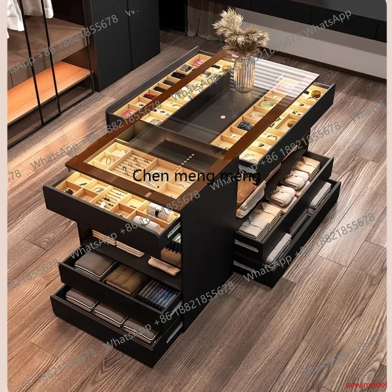 AB03Jewelry Display Cabinet Modern Simple Home Cloakroom, Mid-island Cabinet, Chest Cabinet, Light Luxury, High-end Luxury Stora