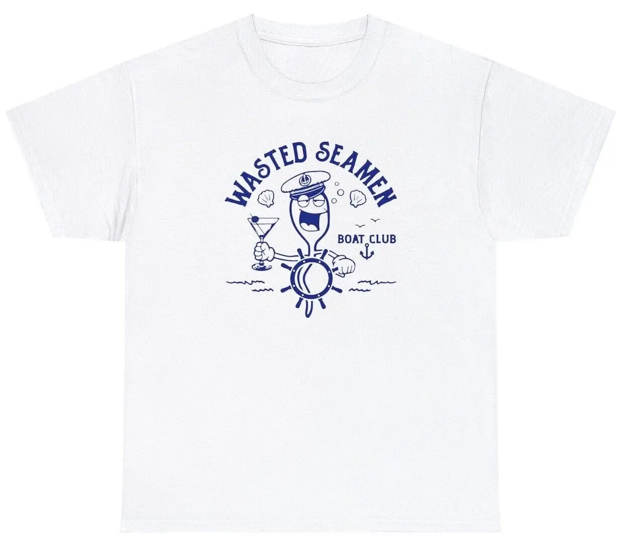 Wasted Seamen T Shirt Offensive Funny Fishing Boating Beer Master Baiter