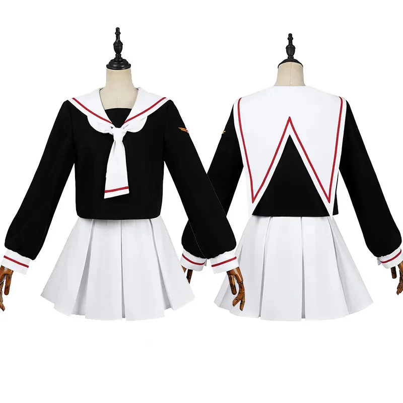 

Anime Kinomoto Sakura Cosplay Magic Card Captor Cardcaptor JK School Uniform Shirt Skirt Halloween Costume for Womana;2,c'4,h.