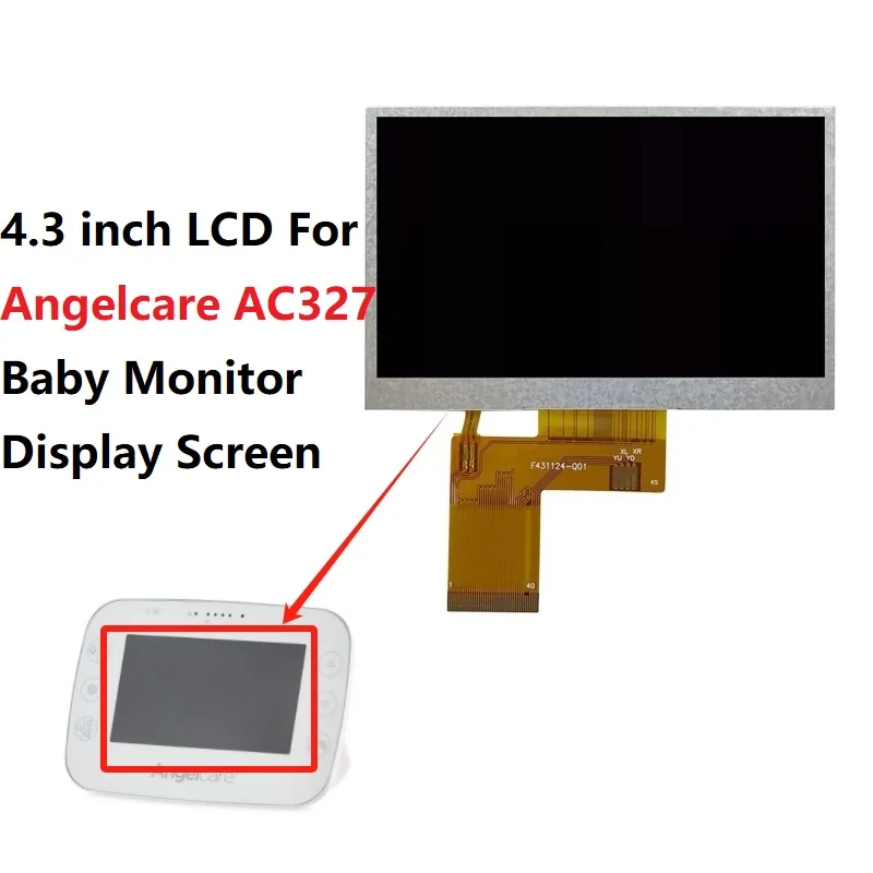 LCD de 4,3 pulgadas para pantalla de visualización de monitor de bebé Angelcare AC327