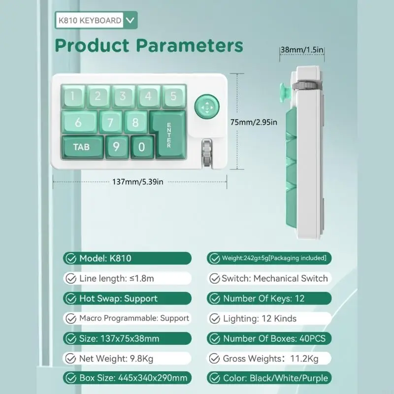 16FD K810 Mechanical Keyboard-Swappable com iluminação programável