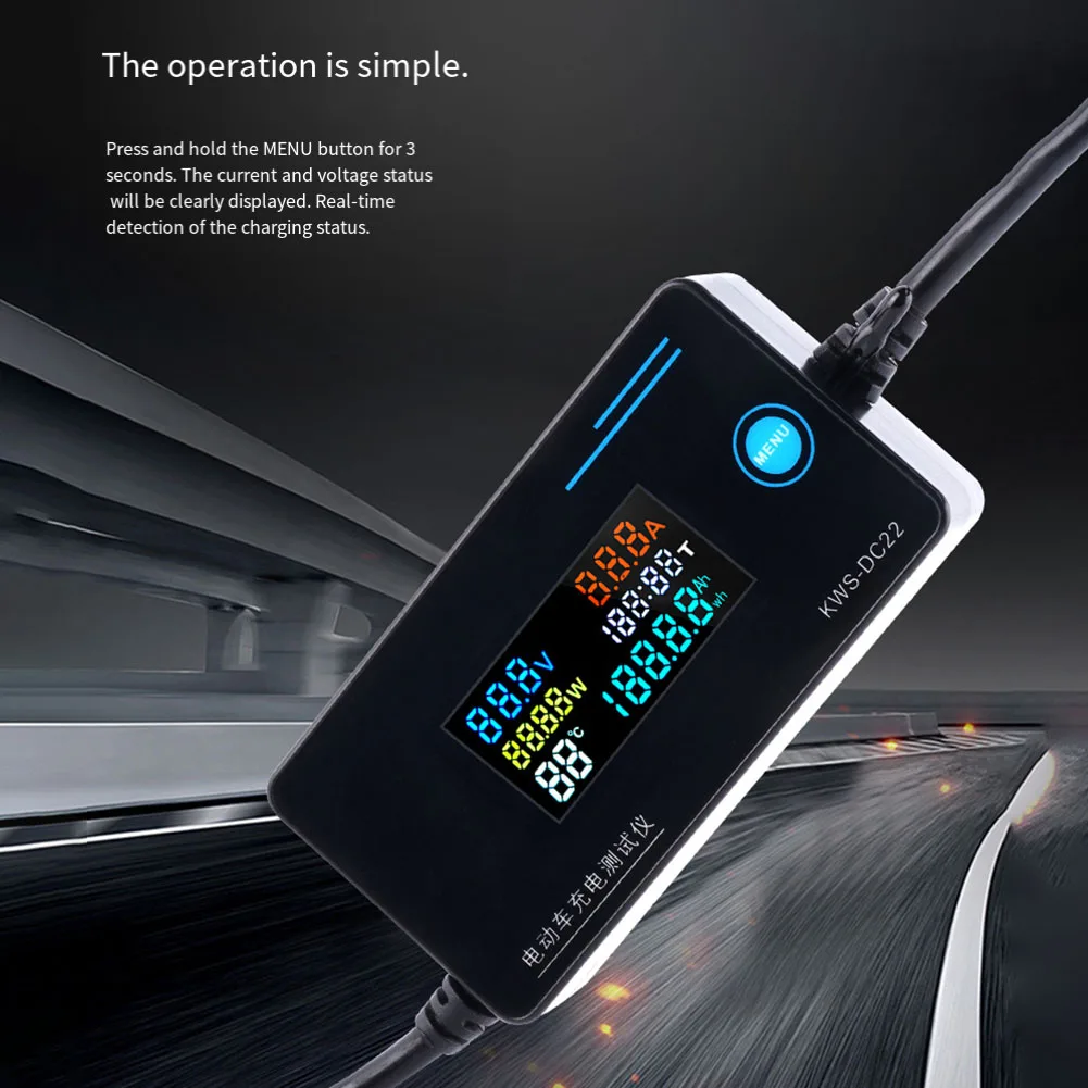 Electric Vehicle for charger Tester KWSDC22 Accurate Real Time Current and Voltage Readings T Shaped Socket Compatibility
