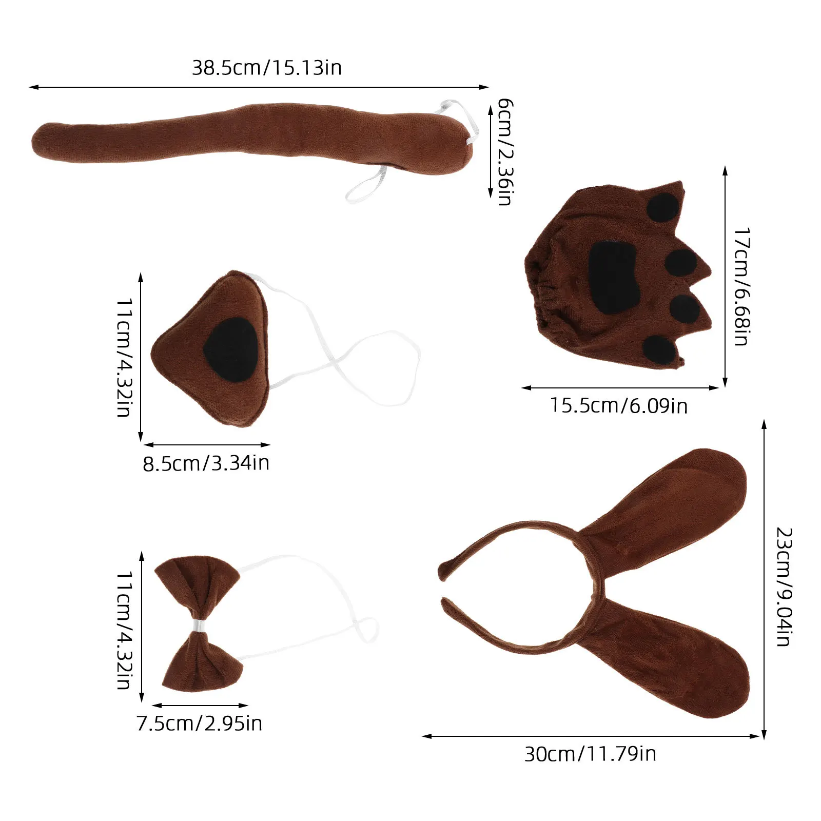 Conjunto de Disfraz de Perro para Niños, Ropa de Cosplay para Mascotas, Lindo Diadema de Cachorro, Cola, Accesorios de Patas para Niños, Accesorio de Juego de Rol de Animales