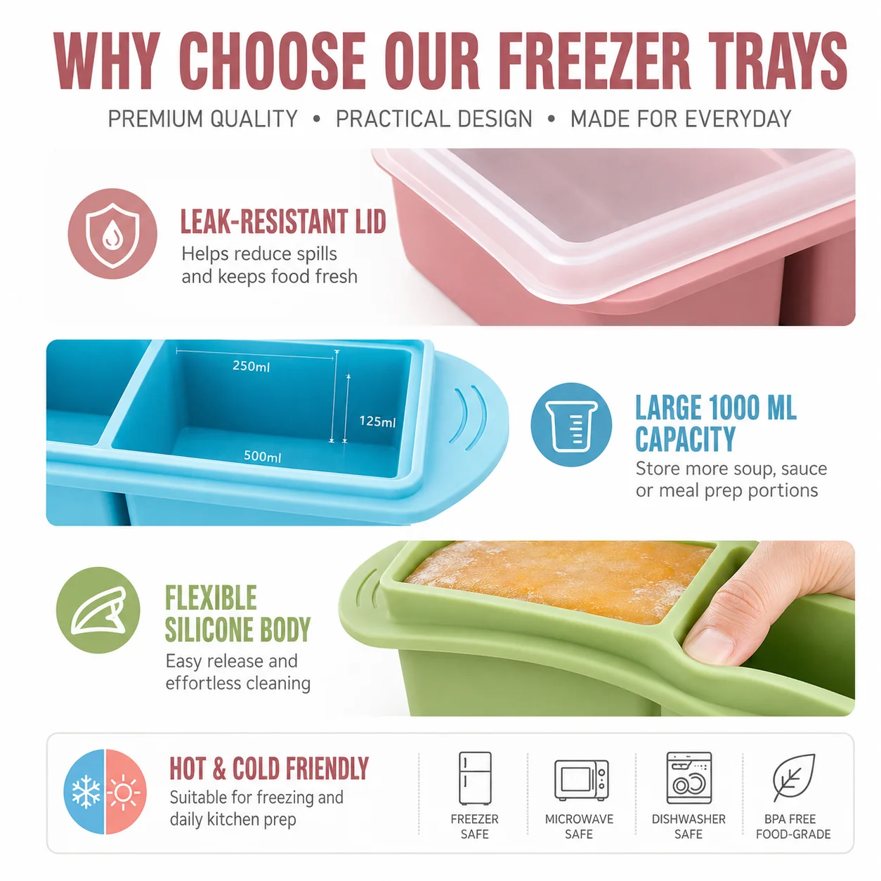 2/3 PACK Set Silicone Food Fre - Meal Prep Menu review and price