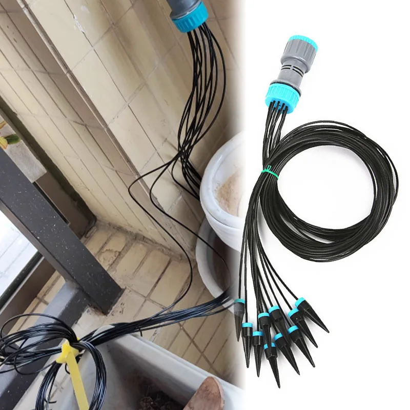 Black 10 Outlet Sprinkler System for Lawn Watering Garden Irrigation and For Plant Maintenance Up to 160cm Range