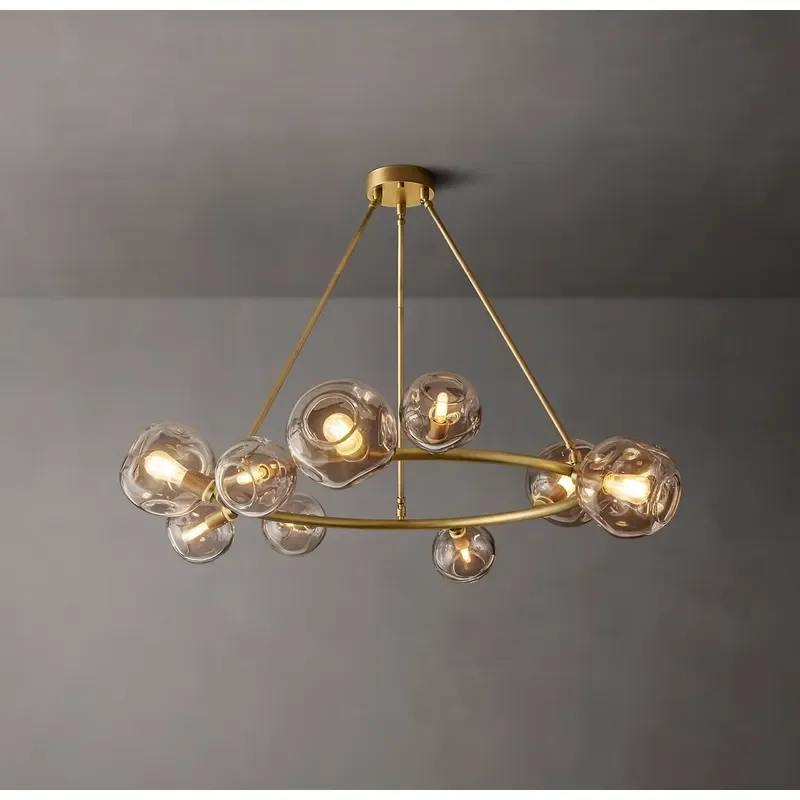 Modern Nordic Bubble Chandelier Glass Round Pendant Light for Living Room Dining Area Indoor Home Decor Exquisite Ceiling