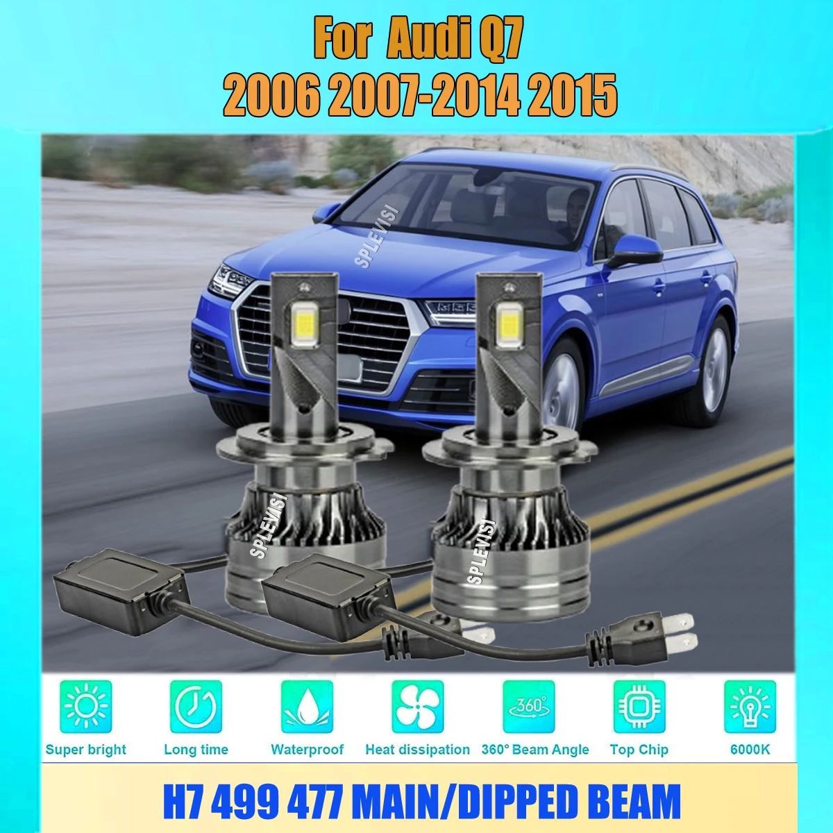 

H7 Headlight Bulbs Headlamp External Canbus Driver No Flicker, 99% Compatibility For Audi Q7 2006 2007 2008 2009 2010 2011-2015