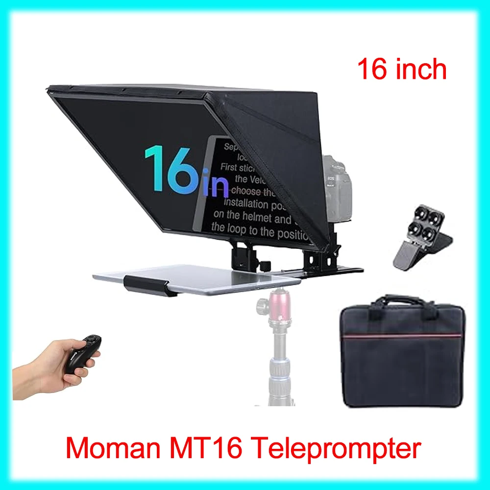 مجموعة أدوات الملقن الاحترافية Moman MT16 مقاس 16 بوصة لأجهزة iPad/الكمبيوتر اللوحي مع جهاز التحكم عن بعد في التطبيق لأجهزة iPad/الكمبيوتر اللوحي