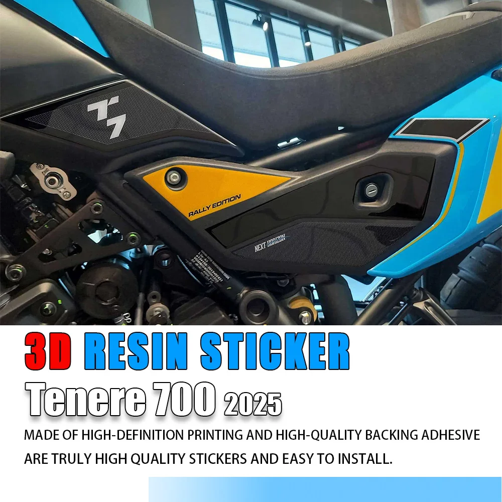 

For Tenere 700 Accessories 2025 T700 Rally Motorcycle Fuel Tank Traction Pad Protector Tank Pad 3D Epoxy Sticker