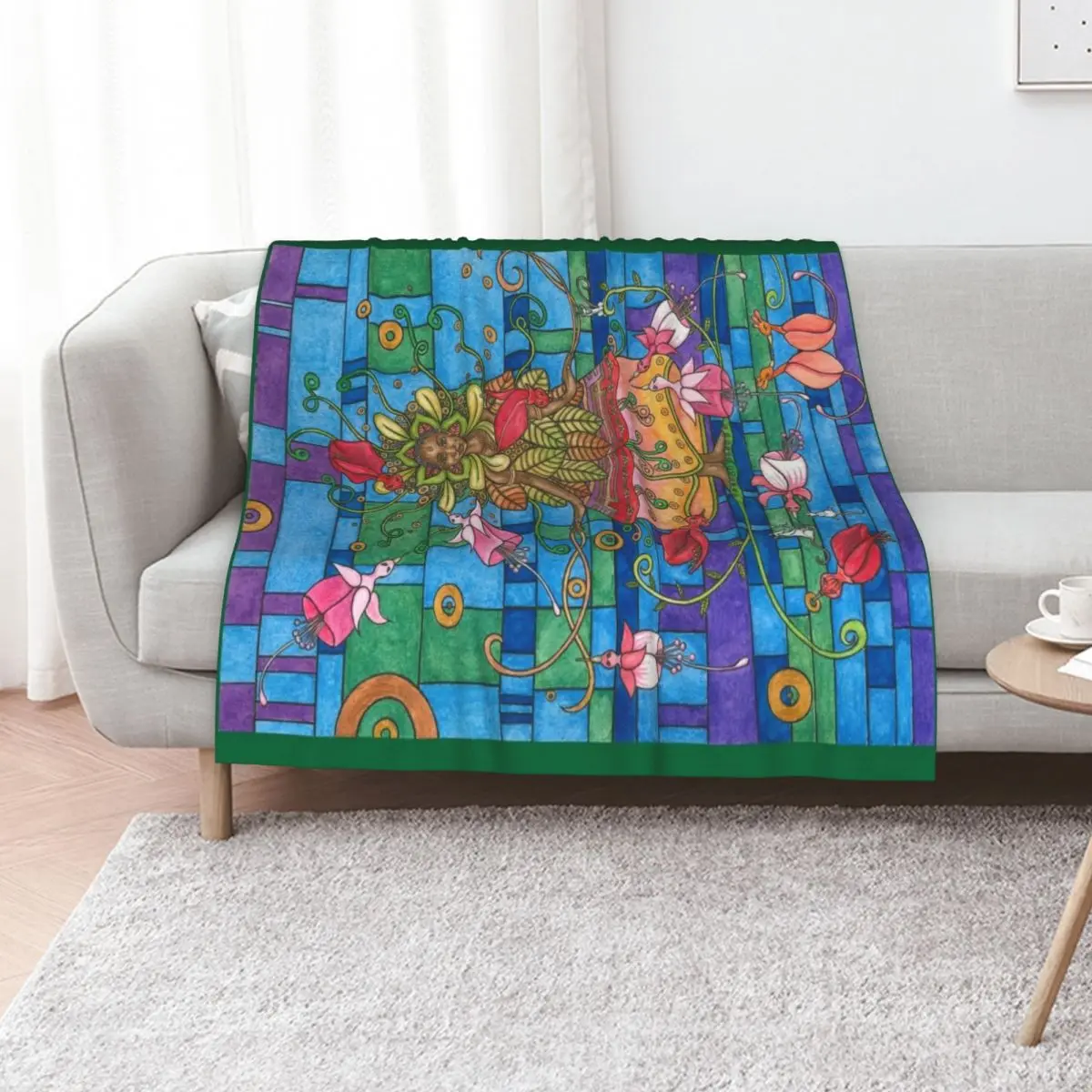 Kiriku in the Witch's Garden Throw Blanket No Pilling Soft Warm Blanket for Bed