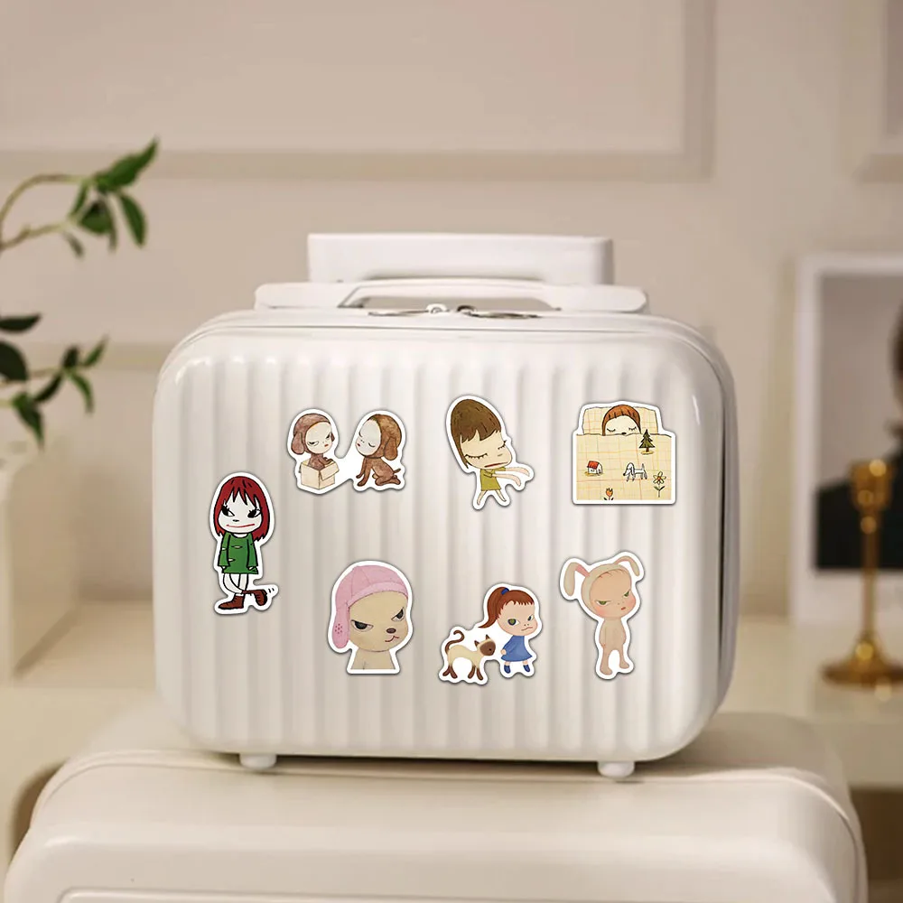 50PCS Cute Nara Yoshitomo Cartoon Stickers Decal Decoration Suitcase Scrapbook Phone Laptop Stationery Cool Kid Sticker