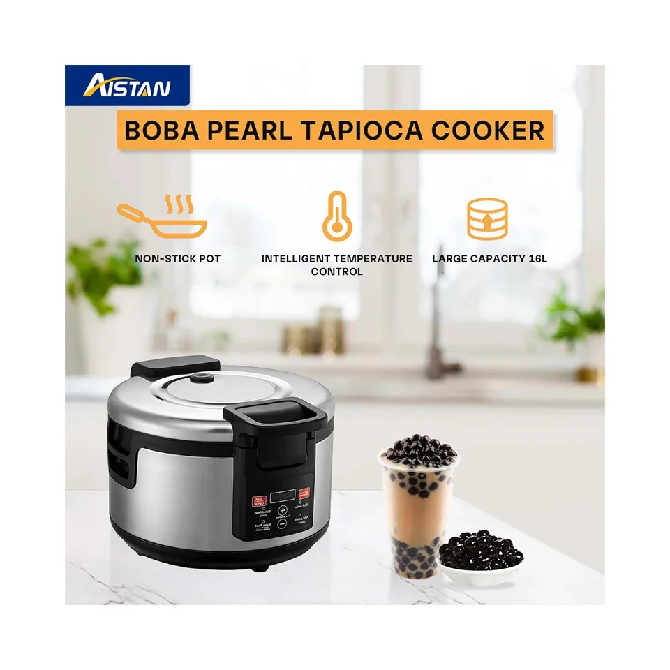 

Boba Cooker Commercial Boba Pot 16L Automatic Pearl Tapioca Cooker for Boba Tea & Bubble Tea & Milk Tea Touchscreen