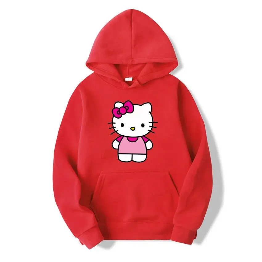 Hello Kitty Y2K Cartoon Anime Women\'s Hoodie 2024 New Spring and Autumn Men\'s Sweatshirt Kawaii Couple Pullover