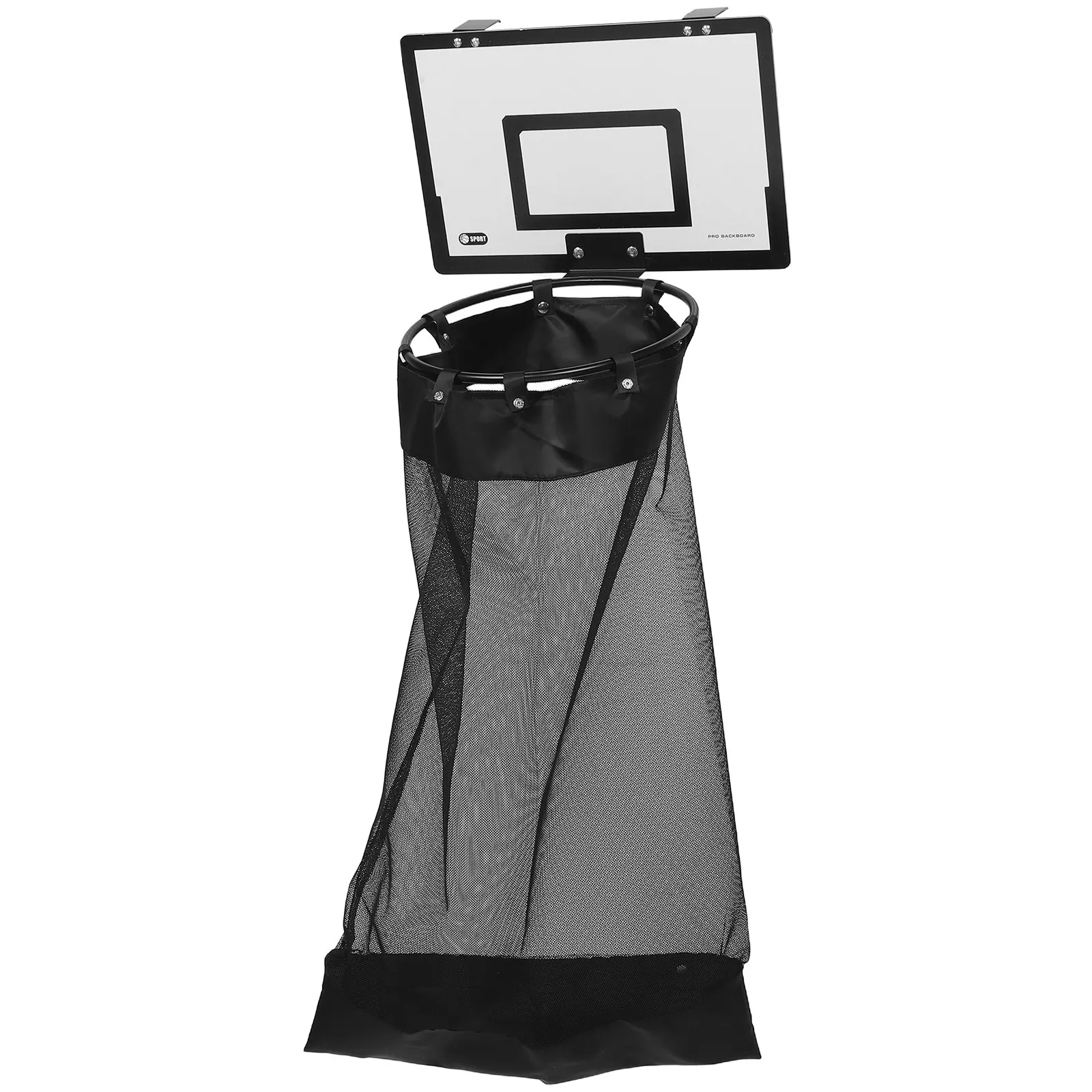 

Basketball Laundry Hamper Door Mounted Hanging Mesh Bag Zipper Closure Space Saving Over Door Organizer Save Space Hamper