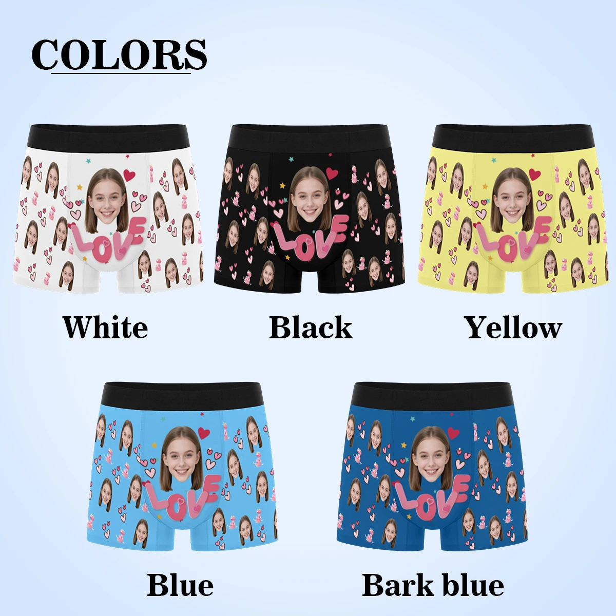 Personalized facial photo customization flat underwear customization men's Valentine's Day gift for husband gift for father