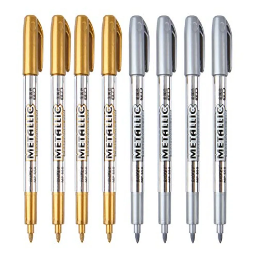 

Metallic Marker Pens, Metallic Permanent Markers for Artist Illustration, Crafts, Gift Card Making, Scrapbooking, Fabric, DIY P