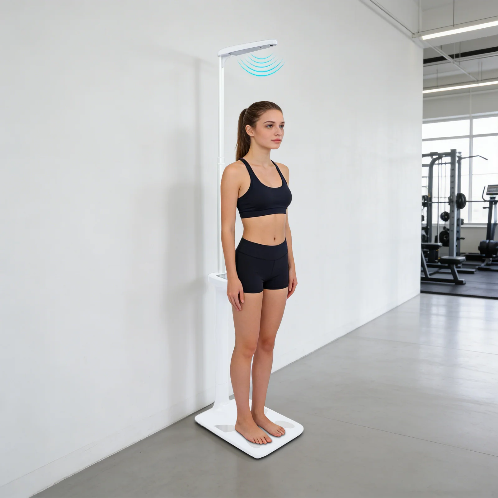 Height and Weight Measuring Device, Ultrasonic Electronic Scale with Bluetooth, Dual Power Corded/Battery LCD Display for Home Gym
