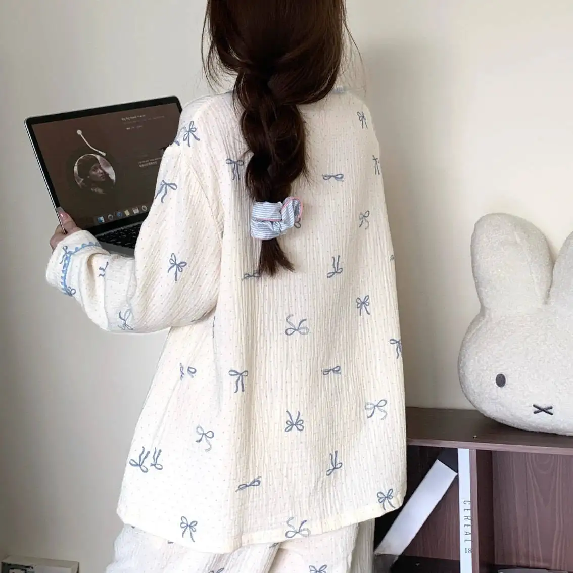 

Комплекты пижам женские фланелевые с утеплением, с узором «Звездная ночь», с длинными рукавами, полноразмерные, теплые, для подростков, для путешествий, для сна, винтажные, уютные, ретро 2026