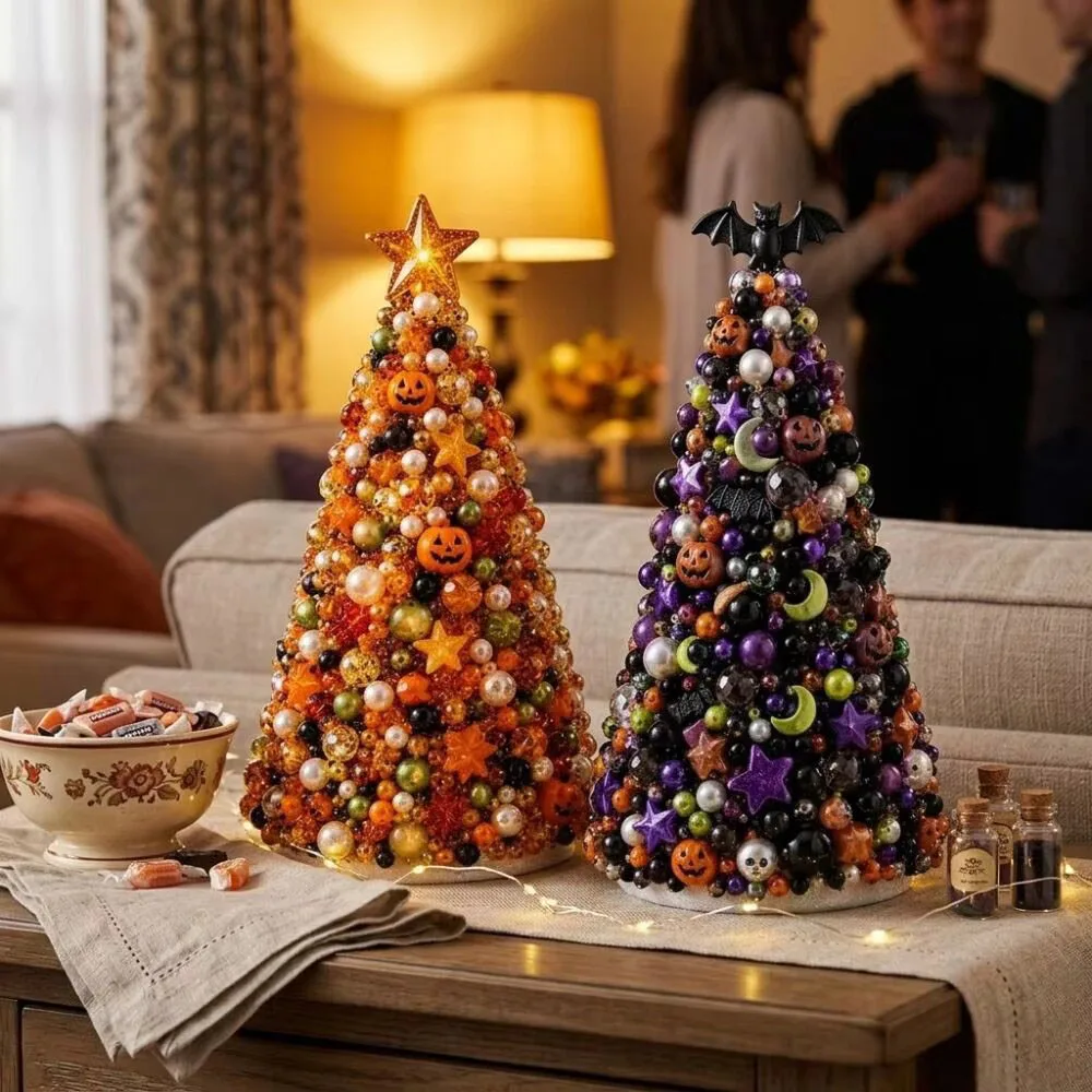 Handmade Halloween Beaded Decor Tree Ghost Pumpkin For DIY Home Tabletop Holiday Party Decor DIY Accessories