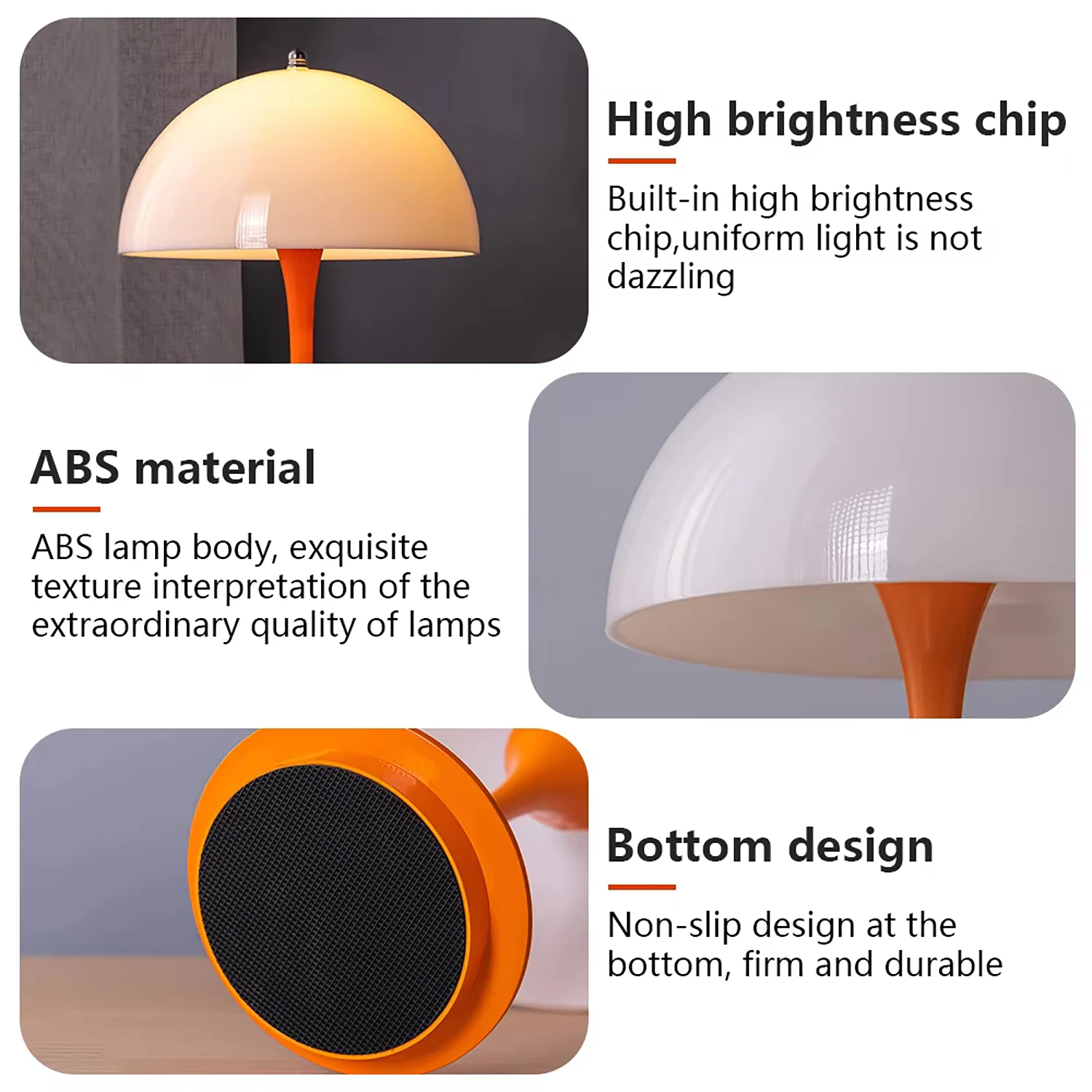 Mushroom LED Table Lamp Rechargeable USB Charging Flower Bud Touch Night Light Mood Desk Lamp for Bedside Hotel Bar Coffee Decor