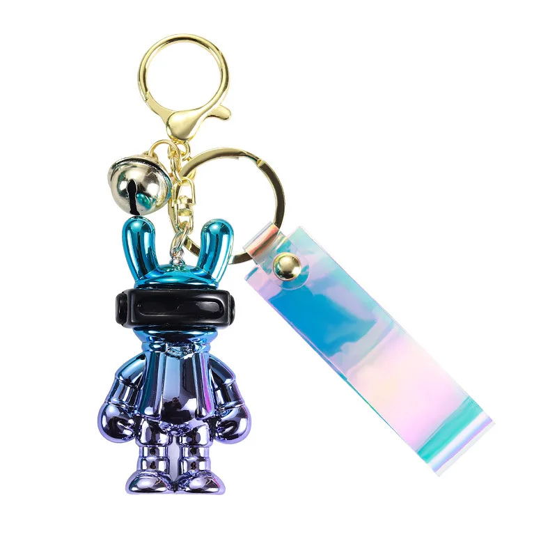 miniso スペースウサギキーホルダー、車のペンダント、漫画の人形、バッグ、キーチェーン、クレーンゲーム