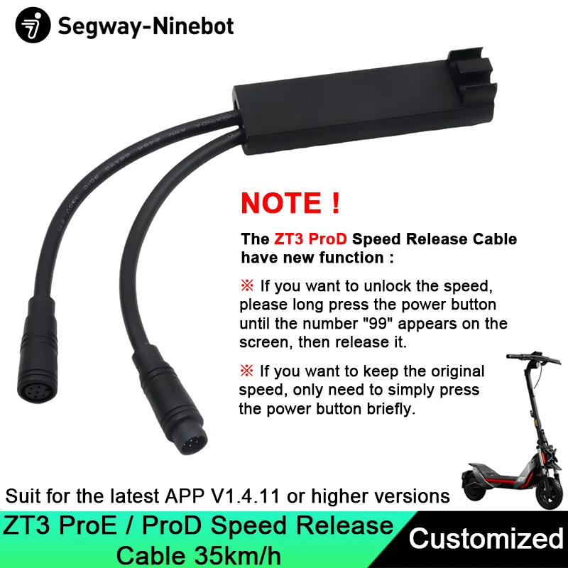 

Unlock Speed limit Cables 6Pin for Ninebot by Segway ZT3 PRO E/PRO D Scooter Max Speed 35km/h Release speed limit Cable