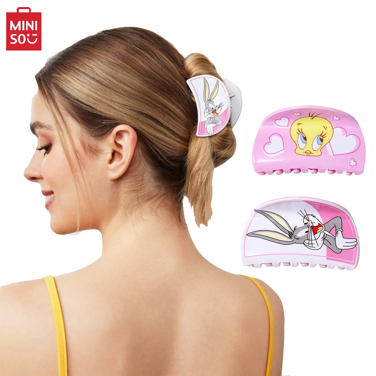 Miniso Anime Cartoon Hair Claw Clip, Acrylic Material, Fashionable and Elegant Hairpin Hair Accessories