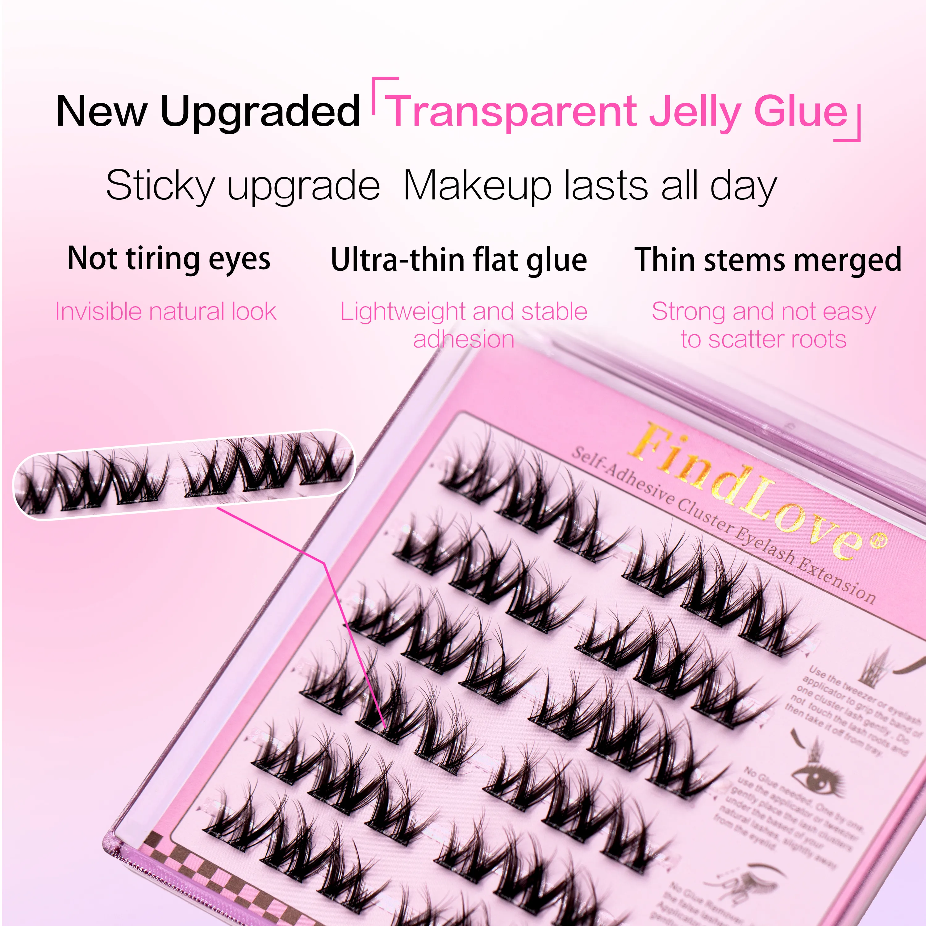 36pcs 3D Pre Glued Lashes 10-14mm No Glue Eyelash 5D Fluffy Big Curl False Eyelashes Wispy Fluffy Lash W Shape Dense Eyelashes