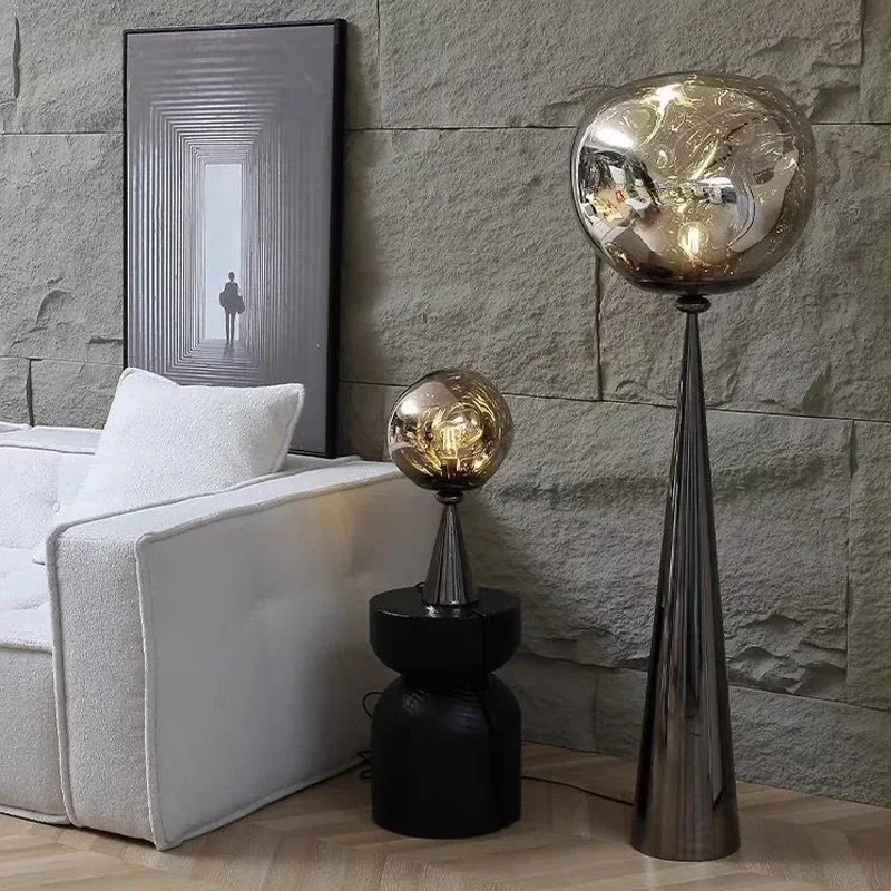 

Black Post-Modern Corner Floor Lamps LED Originality Living Room Bedroom Study Restaurant Hotel Smoke Gray Shade Standing Lights