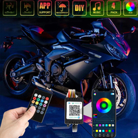 Universal LED Strip Underbody Light Kit Car Motorcycle Decor Ambient Lamp Waterproof RGB Atmosphere Light APP/Remote Control