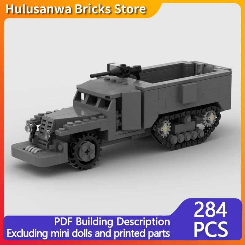 

WW2 США M3 Half Track Модель носителя персонала MOC Строительные кирпичи Военное оборудование Модульная технология Подарок Сборка Детский игрушечный костюм