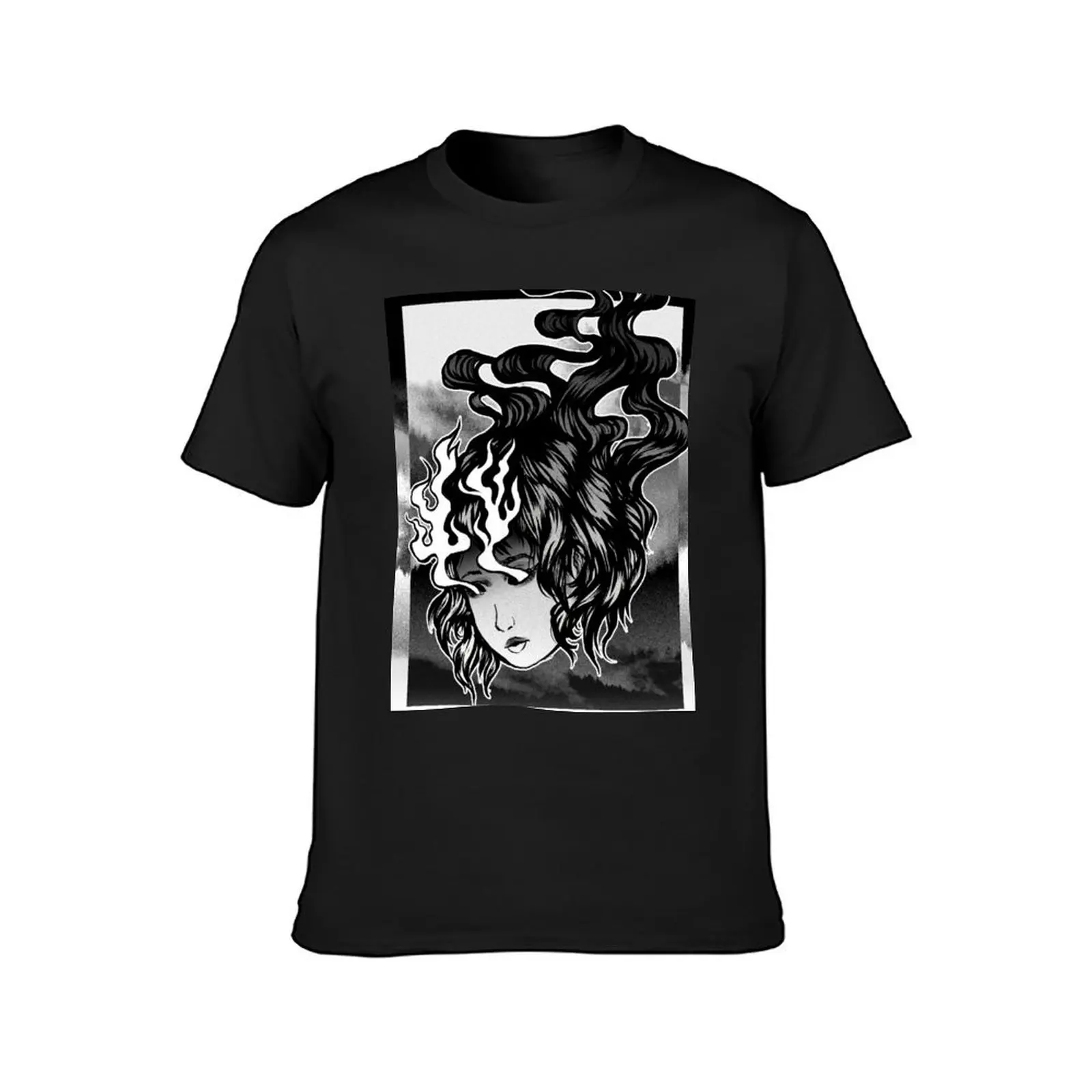 Flame Eyes T-Shirt plain oversized black t shirts for men