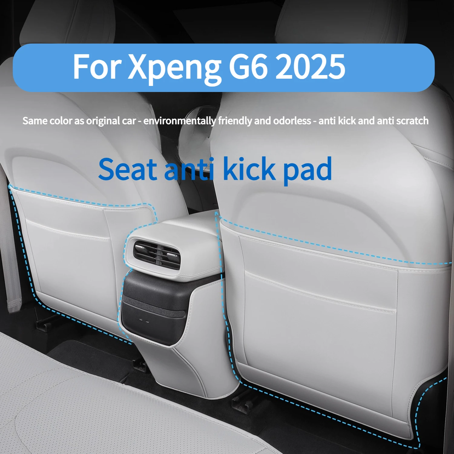 

For Xpeng G6 2025 Leather Seat Anti Kick Pad Backrest Protection Pad Seat Anti Kick Pad Waterproof Wear Resistant Accessories