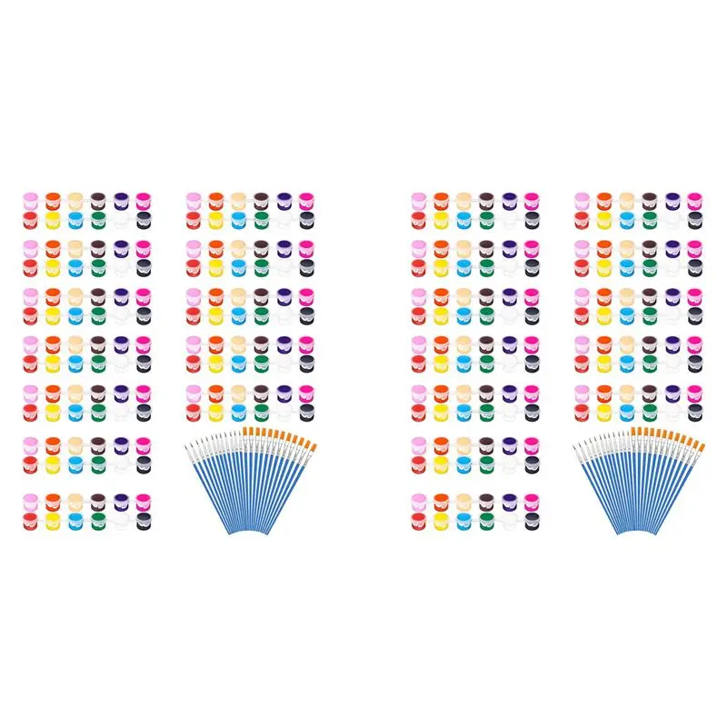 

A98E-24 Pack 288Pcs Mini Acrylic Paint Set With Brushes For Kids Adults Craft Paint, 12 Colors Washable Acrylic Paint Strips