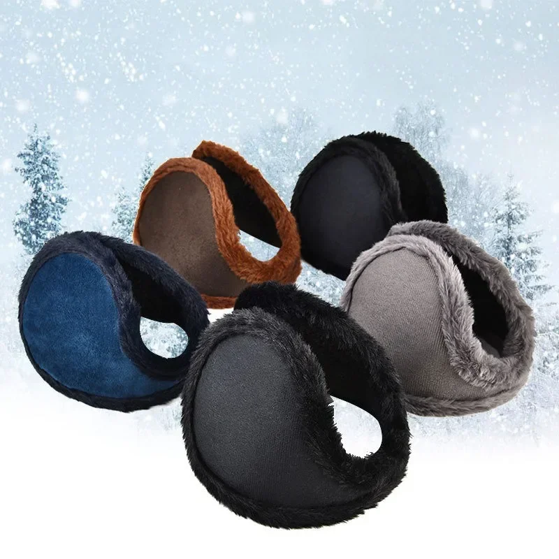 Orejeras gruesas de felpa suave para hombre y mujer, orejeras de invierno a la moda a prueba de frío, orejeras de Color sólido, protección para