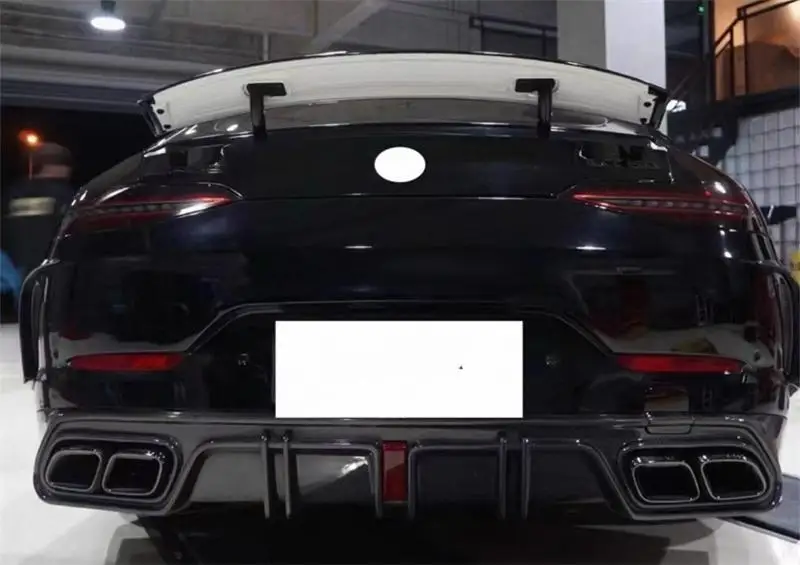 لمرسيدس بنز AMG GT50 GT53 2019 2020 2021 2022 2023 ReaI ألياف الكربون الوفير الخلفي الشفة منفذ العادم المفسد عدة