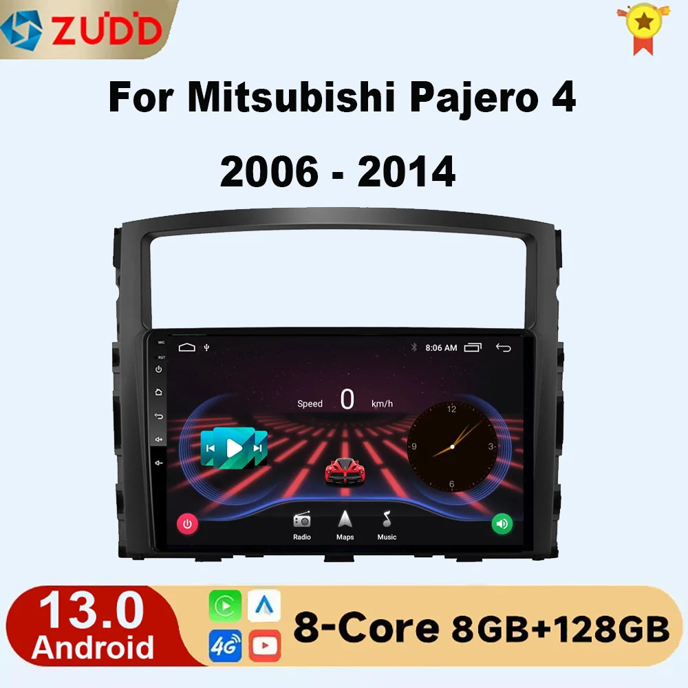 

2Din Carplay For Mitsubishi Pajero 4 V80 V90 2006-2014 4G Android 13 Car Stereo Radio Multimedia Video Player Navigation GPS