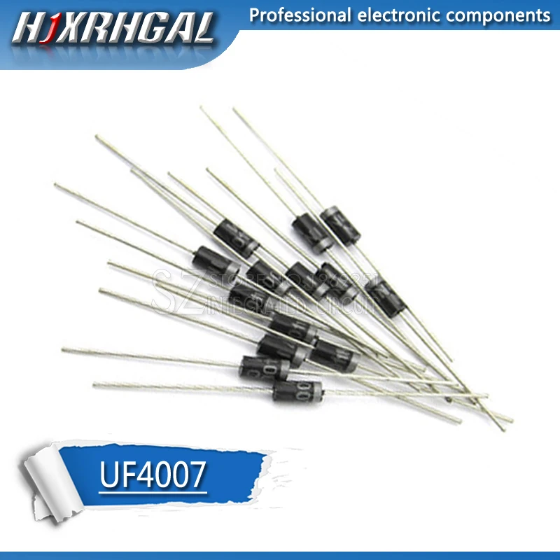 100pcs Rectifier Diode 1A 1000V DO-41 UF4007 hjxrhgal