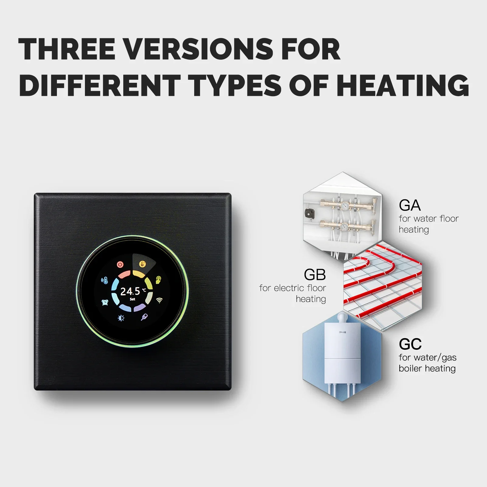 Botão de aquecimento doméstico inteligente, termostato, controlador de temperatura para água, caldeira a gás, aquecimento elétrico, funciona com