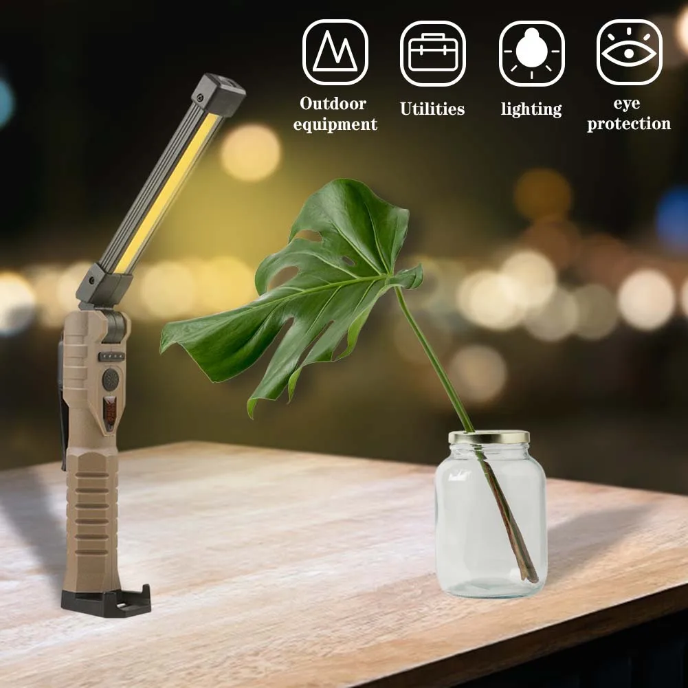 Lampe LED de charge de type C, lumière de travail extérieure, lumière de secours multifonctionnelle avec affichage de l'alimentation