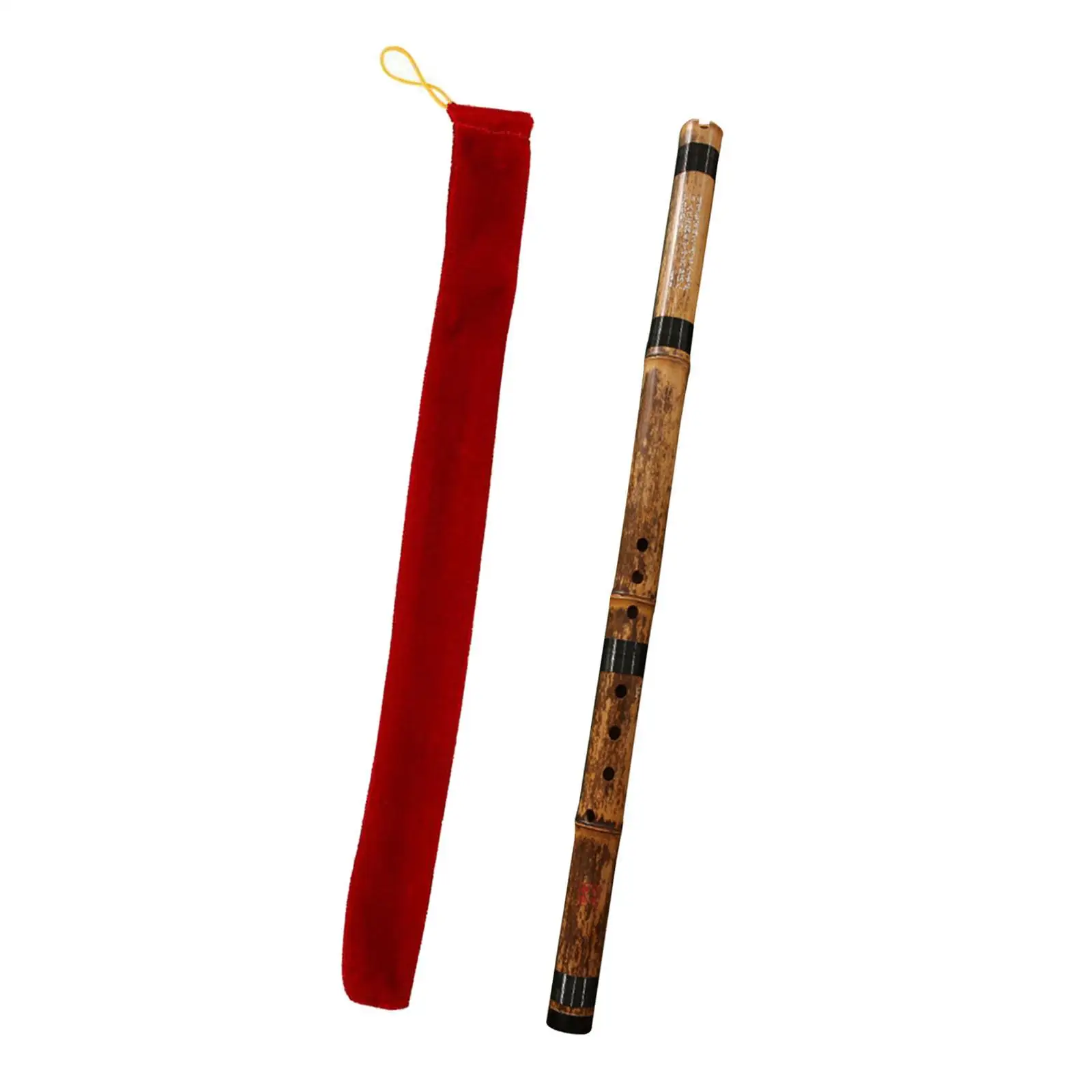 Bamboo Flute Handcrafted Beginner Woodwind Chinese Instrument Vertical Xiao Style Musical Flute for Practice and Gift