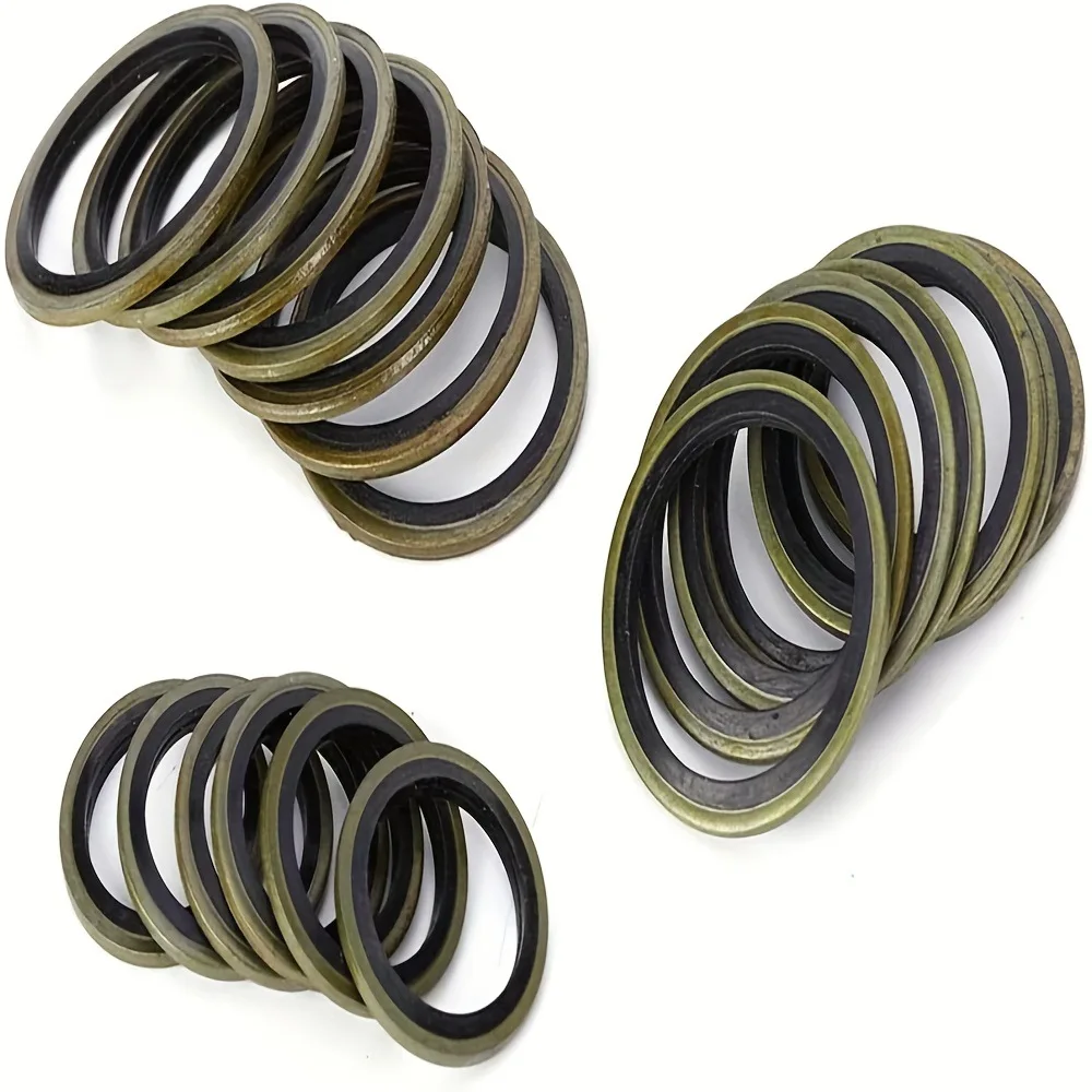 

240pcs Bonding Sealing Gasket Carbon Steel High-pressure Hydraulic Rubber Oil Pipe Sealing Ring NBR Metal Sealing Ring Box