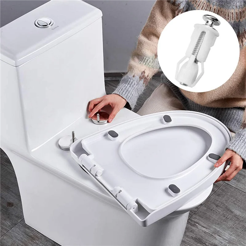 AB47-5X parafusos do assento do vaso sanitário e parafusos da tampa do vaso sanitário parafusos de dobradiças de fixação superior de aço inoxidável, para peças de reposição do assento do vaso sanitário