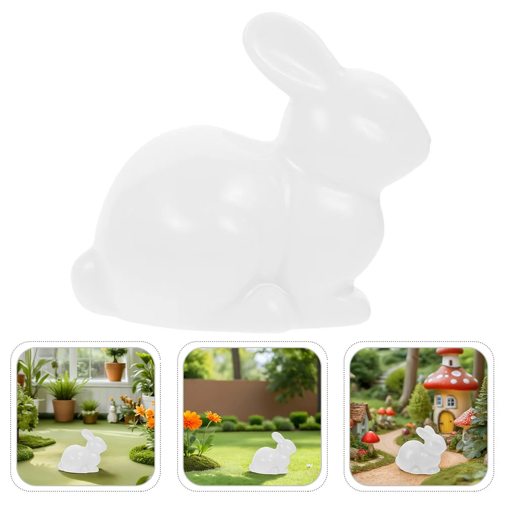 

Ceramic Rabbit Sculpture Tiny Bunny Statue Desktop Decoration Realistic Design Compact Size Home Decor Micro Tiny Bunny Ornament