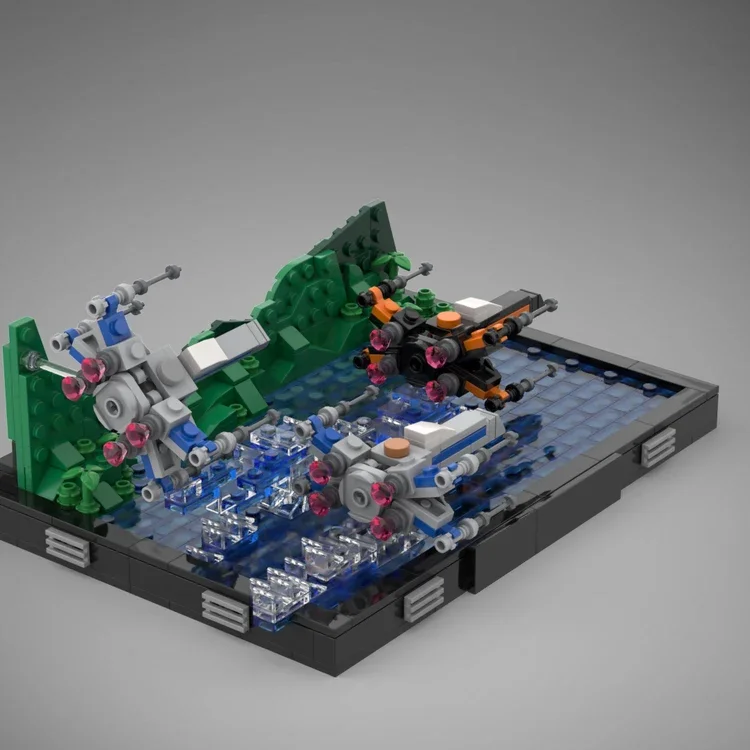 Stern Themen MOC Film Action Bausteine Kit Kampf Szene Ziegel Set Kampf Schiff Modell DIY Kämpfer Spielzeug für Kinder Kinder