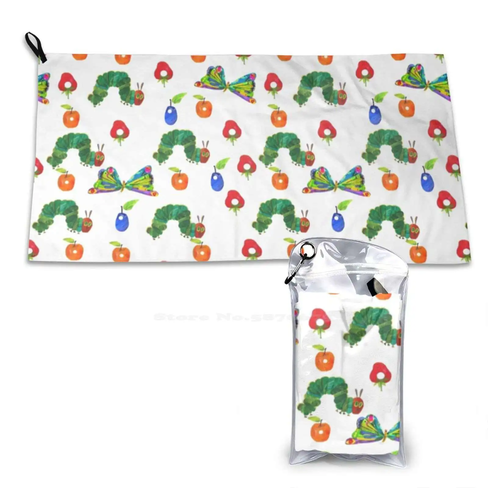 Very Hungry Pattern Soft Comfortable Bath Towel Outdoor Very Hungry Pattern The Hungry Very Hungry Eric Carle Hungry Little The