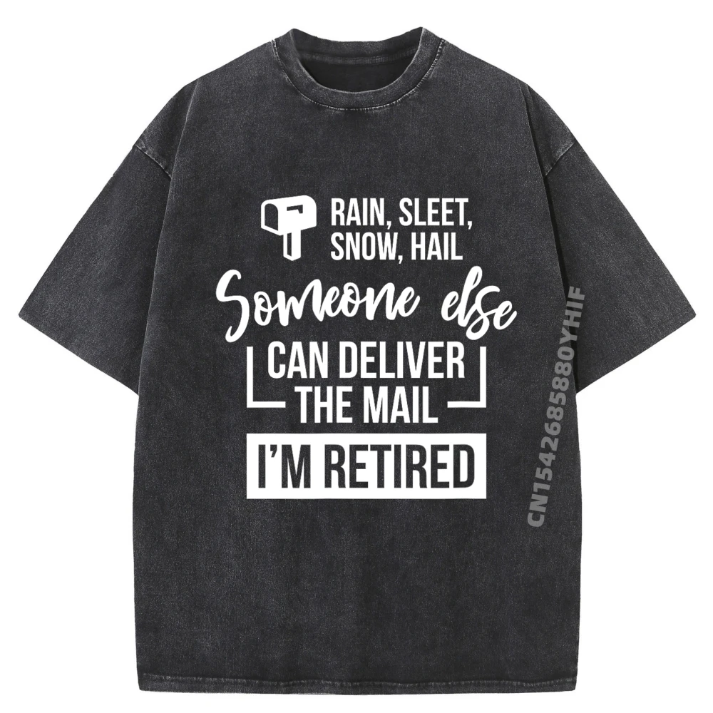 

Retired Postal Worker Letter Carrier Retirement Graphic T Shirts Mens Unisex Washed Clothes Gothic Style